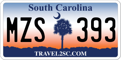 SC license plate MZS393