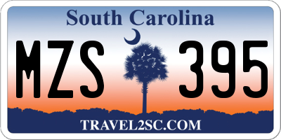 SC license plate MZS395