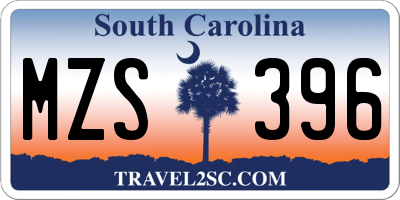 SC license plate MZS396