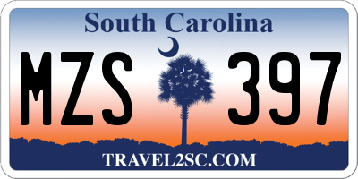 SC license plate MZS397