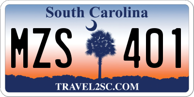 SC license plate MZS401