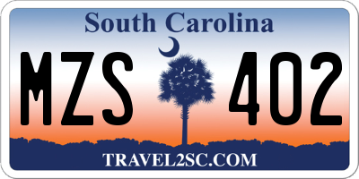 SC license plate MZS402