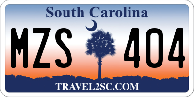 SC license plate MZS404