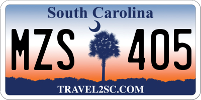 SC license plate MZS405