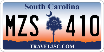 SC license plate MZS410