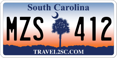 SC license plate MZS412