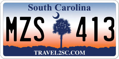 SC license plate MZS413