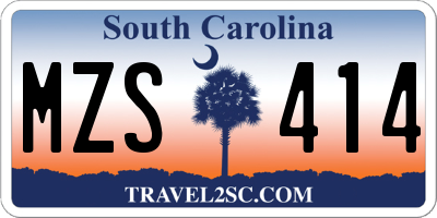 SC license plate MZS414