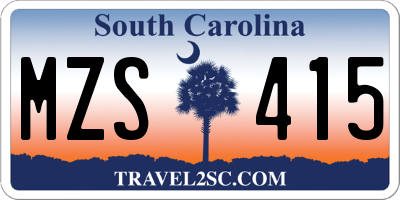 SC license plate MZS415