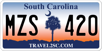 SC license plate MZS420