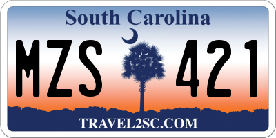 SC license plate MZS421