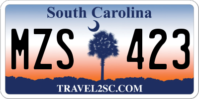 SC license plate MZS423