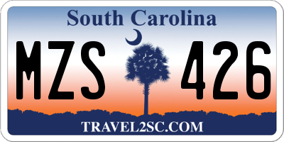 SC license plate MZS426