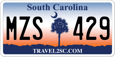 SC license plate MZS429