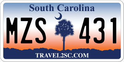 SC license plate MZS431