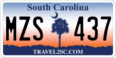 SC license plate MZS437