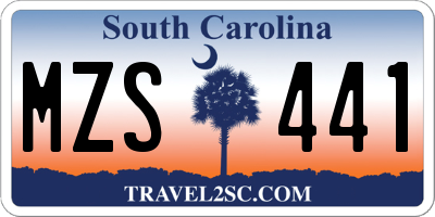 SC license plate MZS441