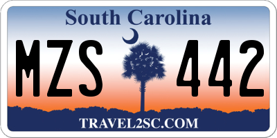 SC license plate MZS442