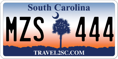 SC license plate MZS444