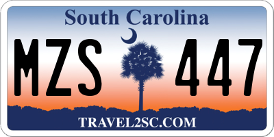 SC license plate MZS447