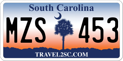 SC license plate MZS453