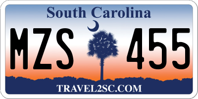 SC license plate MZS455