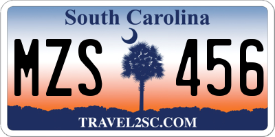 SC license plate MZS456