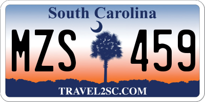 SC license plate MZS459