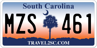 SC license plate MZS461