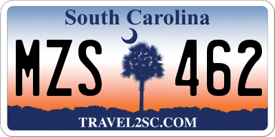 SC license plate MZS462
