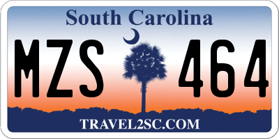 SC license plate MZS464