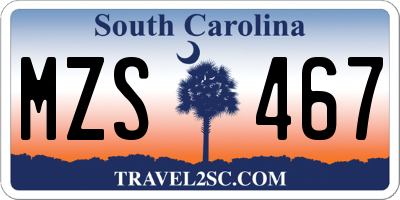 SC license plate MZS467