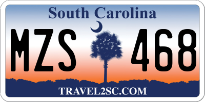 SC license plate MZS468