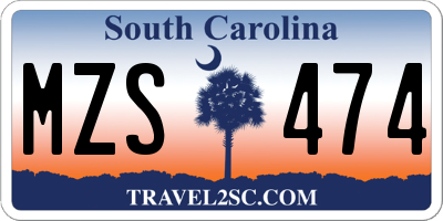 SC license plate MZS474