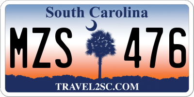 SC license plate MZS476