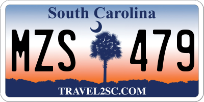 SC license plate MZS479