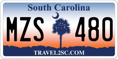 SC license plate MZS480