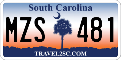 SC license plate MZS481