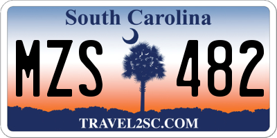 SC license plate MZS482