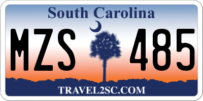 SC license plate MZS485