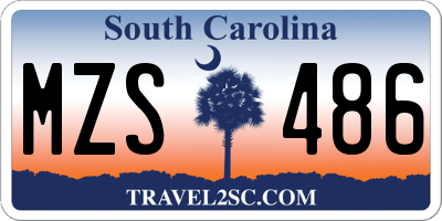 SC license plate MZS486