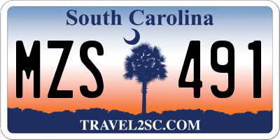 SC license plate MZS491