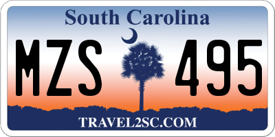 SC license plate MZS495