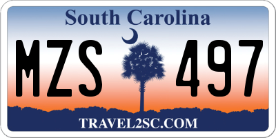 SC license plate MZS497