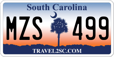SC license plate MZS499