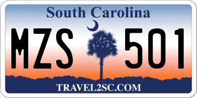 SC license plate MZS501