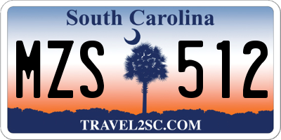 SC license plate MZS512