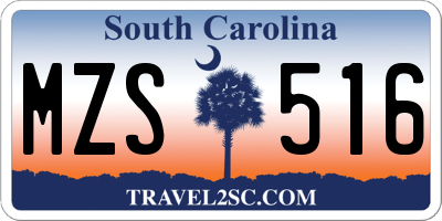 SC license plate MZS516