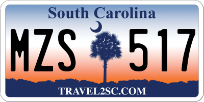 SC license plate MZS517