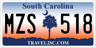 SC license plate MZS518